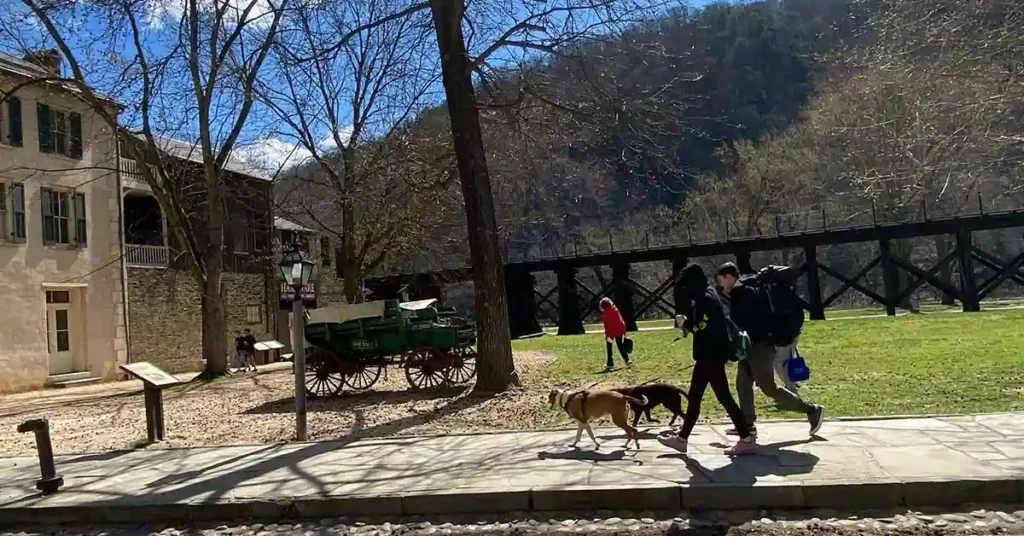 Walking in Harpers Ferry Lower Town.