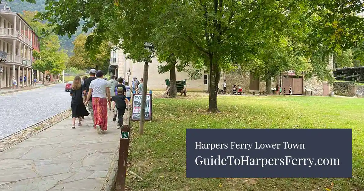 Walking from the Harpers Ferry National Historical Park Visitor Center into Lower Town of Harpers Ferry