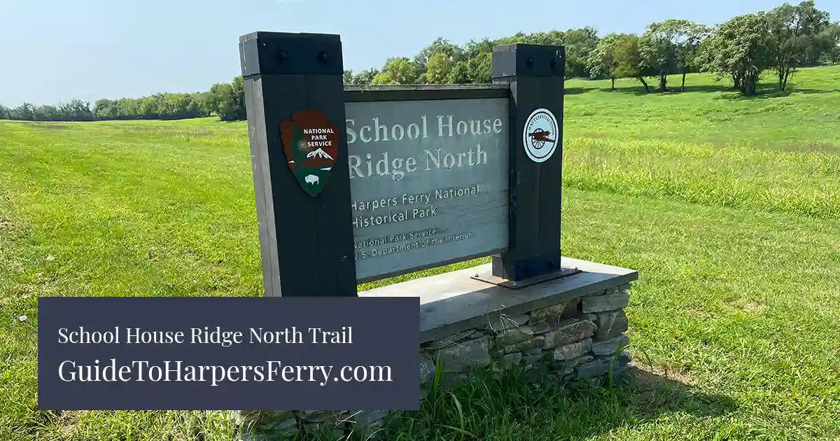 The entry sign to the School House Ridge North Trail in Harpers Ferry National Historical Park.  