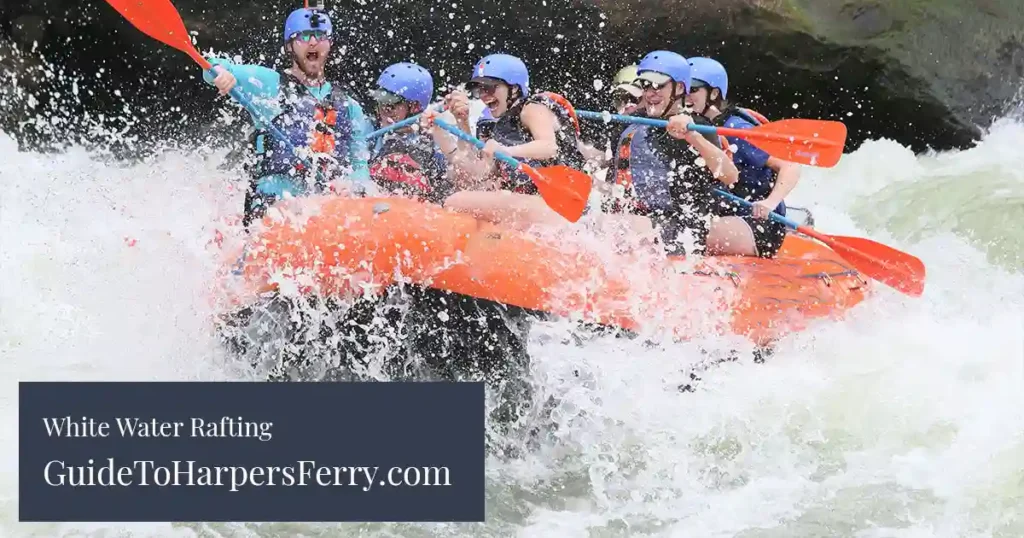 White water rafting spots and outfitters in Harpers Ferry