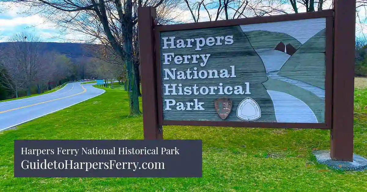 Entrance sign for Harpers Ferry  Historical National Park