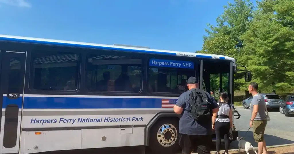 Shuttle from the Harpers Ferry Visitor Center at the Harpers Ferry National Historic Park.