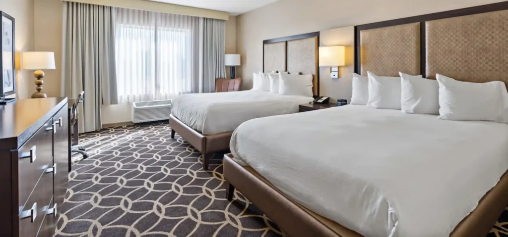 Interior guest room at the casino hotel near Harpers Ferry