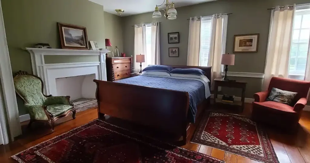 Interior guest room at the historic Light Horse Inn in Harpers Ferry