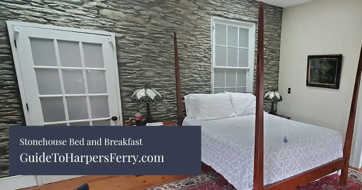Interior guest room at the historic bed and breakfast in Harpers Ferry