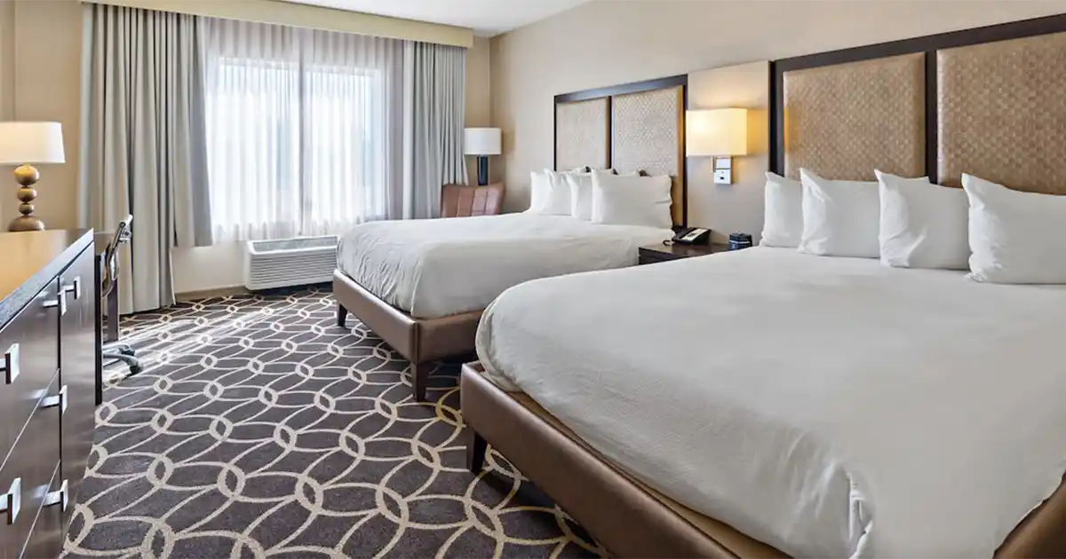 Interior guest room at the casino hotel near Harpers Ferry