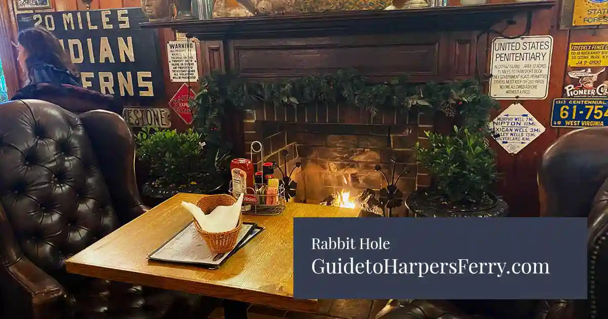Interior dining space at Rabbit Hole, a restaurant in Harpers Ferry