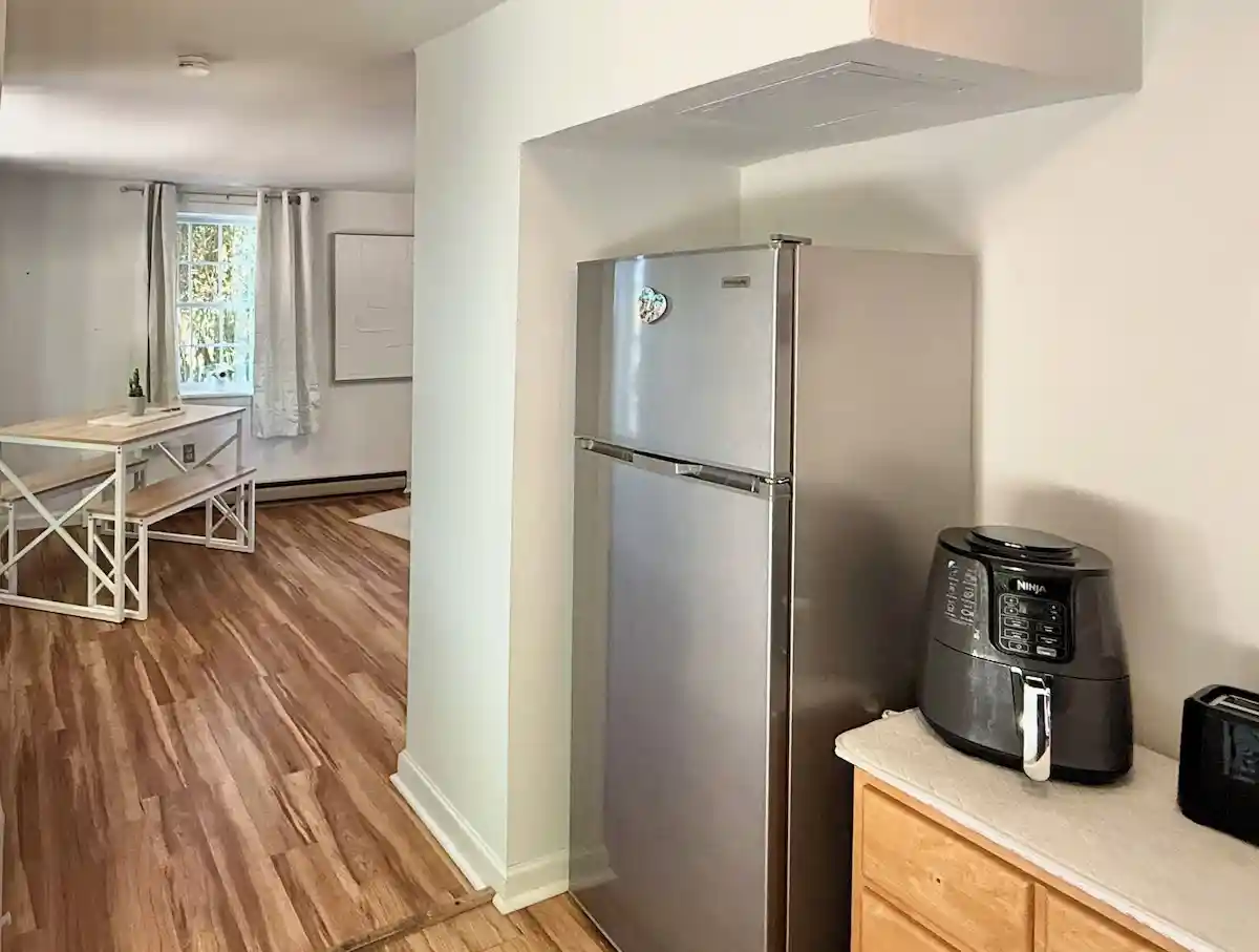 Kitchen in the McDowell Carriage House studio rental in Harpers Ferry