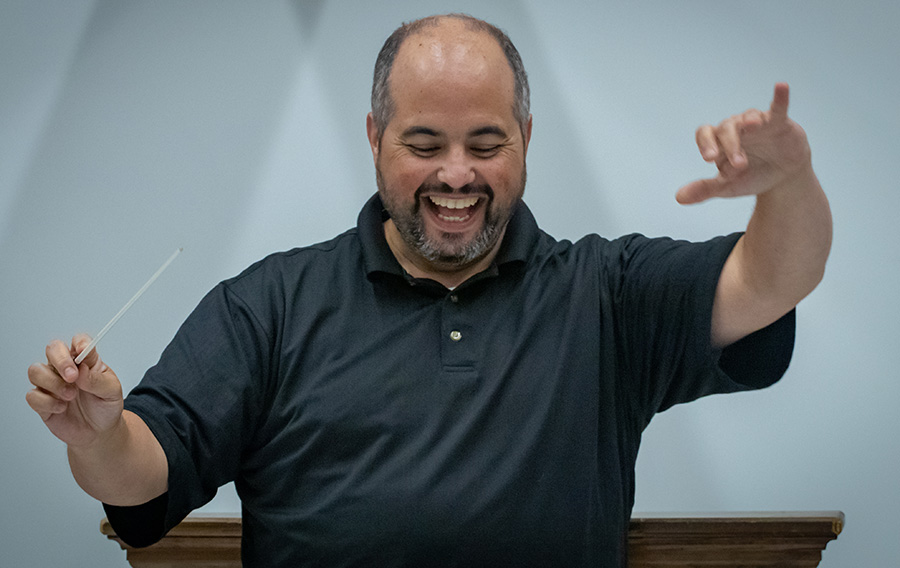 Maestro Camilo Pérez-Mejía of the Charles Washington Symphony Orchestra.