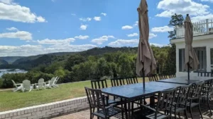 The patio at the Blarney, a rental for large groups in Harpers Ferry.